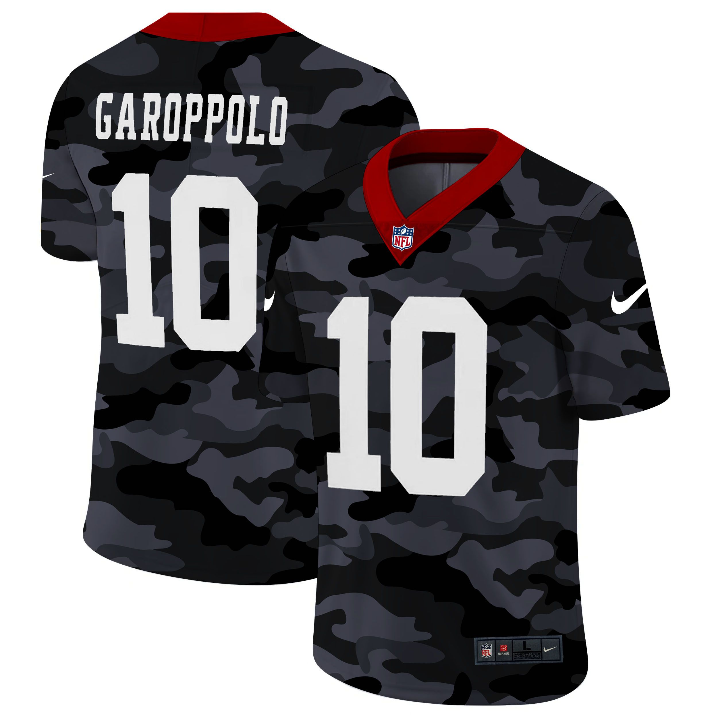 Men San Francisco 49ers #10 Garoppolo 2020 Nike Camo Salute to Service Limited NFL Jerseys->san francisco 49ers->NFL Jersey